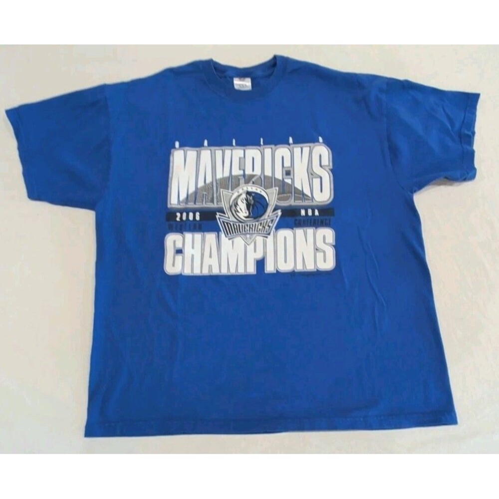 NBA Dallas Mavericks 2006 Western Champions Blue TShirt Jerzees Adult Size XL